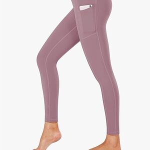 Fengbay Womens Large Mauve High Waisted Yoga Leggings Pockets Activewear Tights